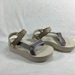 Teva Women Midform Universal Karina Metallic Multi Sandals Lavender Tan Brown 7